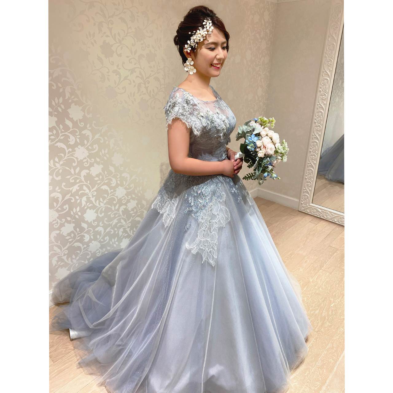 04211917 グレー 【結婚式 カラードレス レンタル】