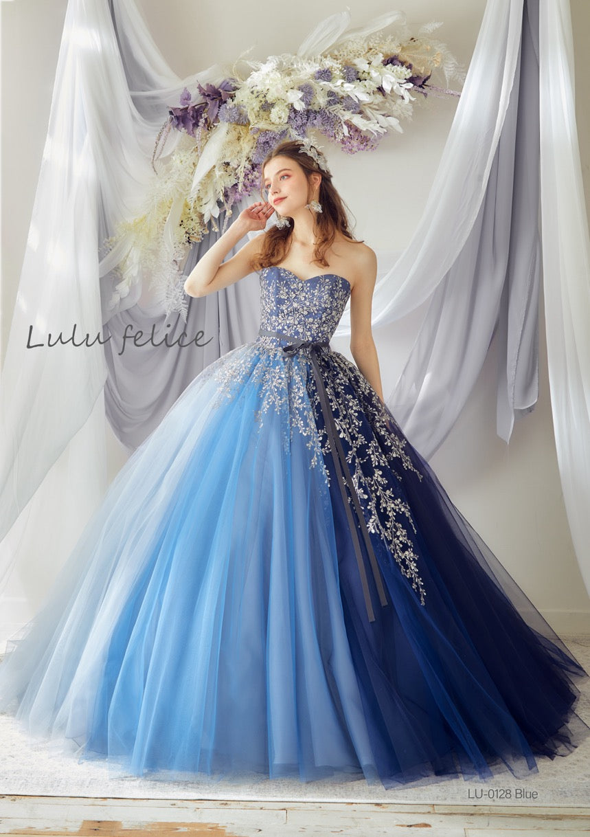 LU-0128Blue 【結婚式 カラードレス レンタル】