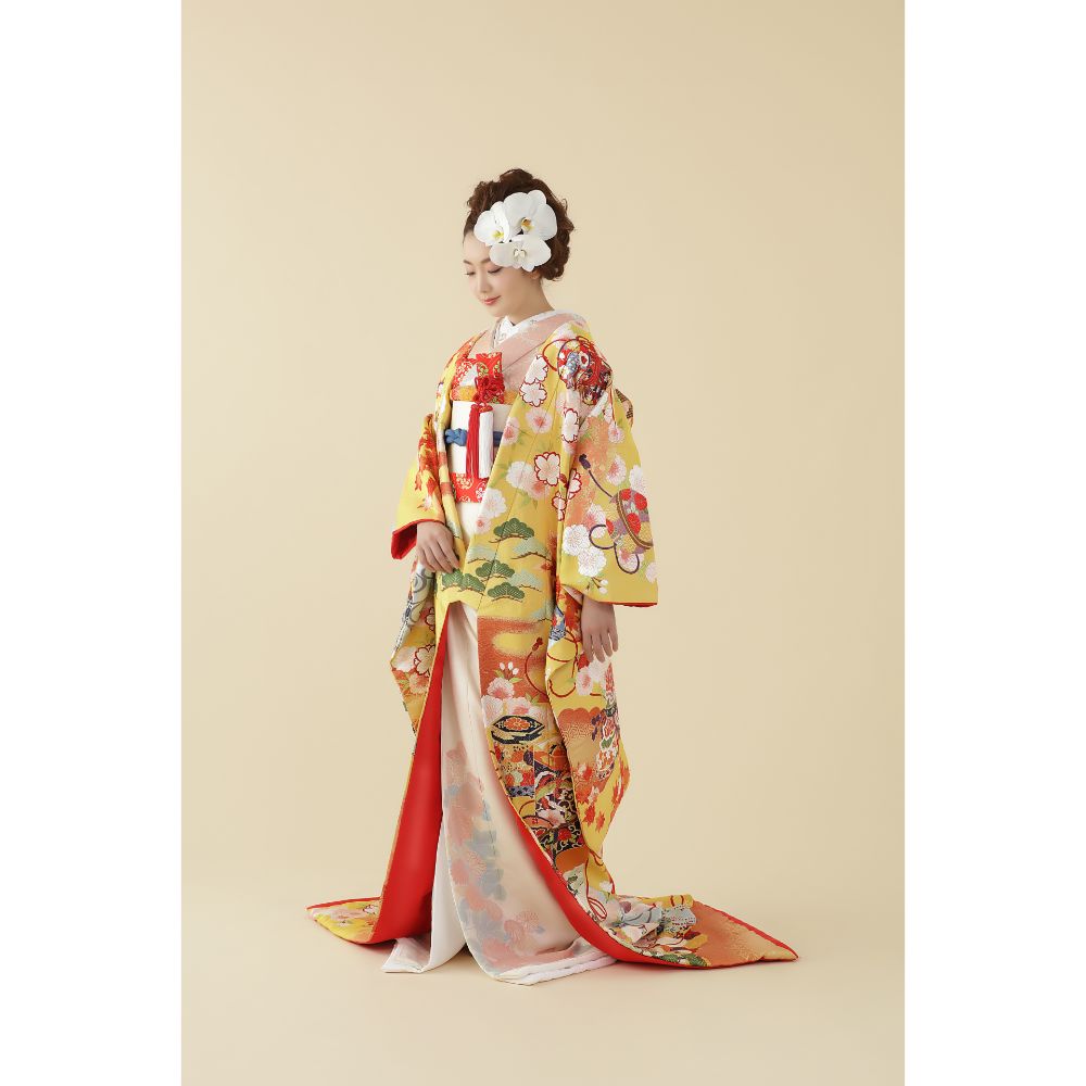 吉野山遊花図 【結婚式 和装 色打掛 レンタル】