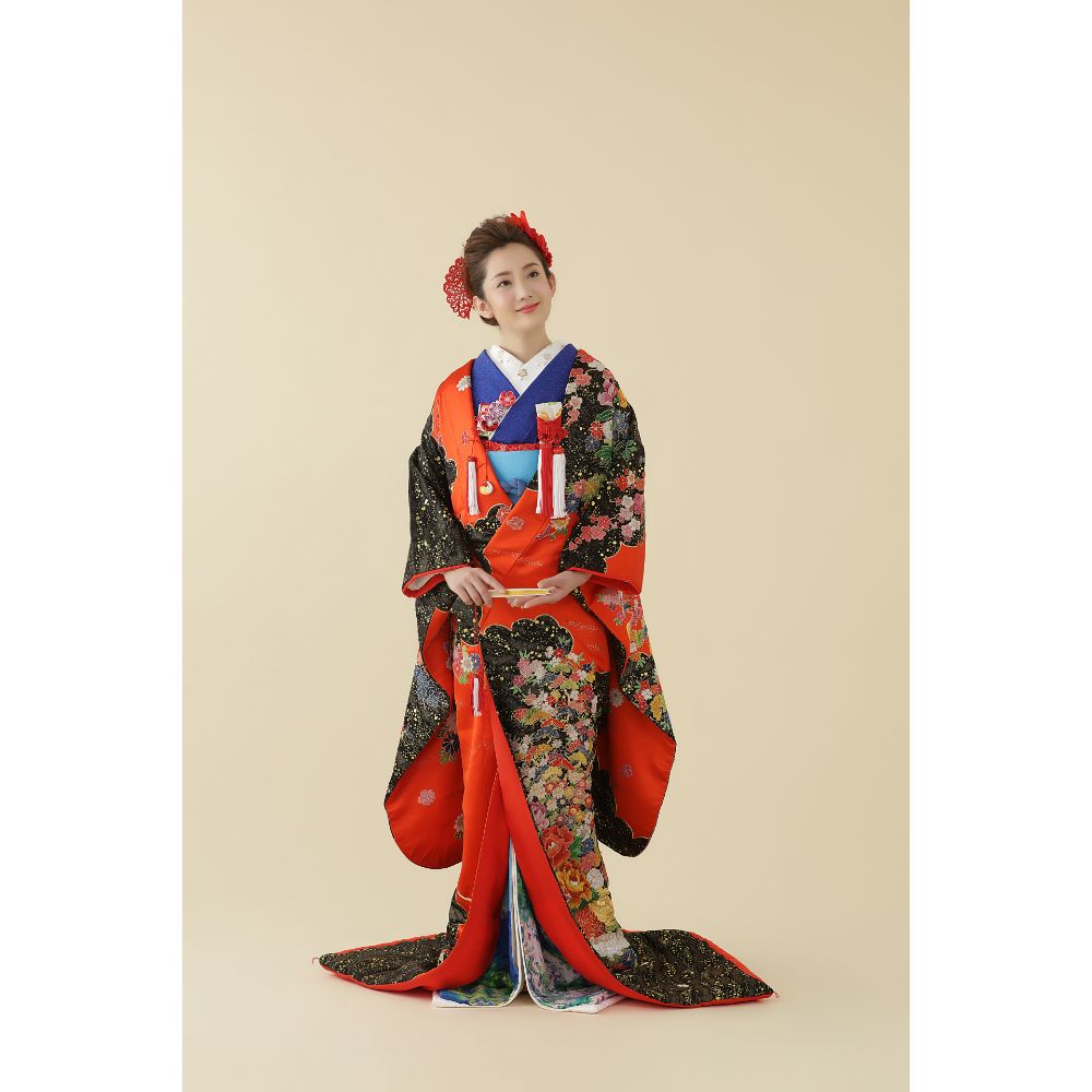 雲取り花車 【結婚式 和装 色打掛 レンタル】