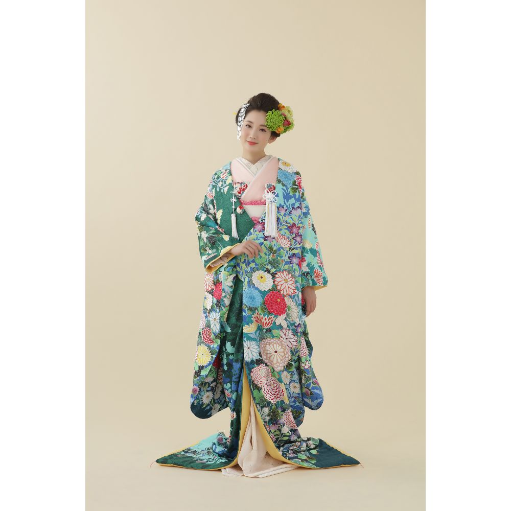 四季花咲文 【結婚式 和装 色打掛 レンタル】