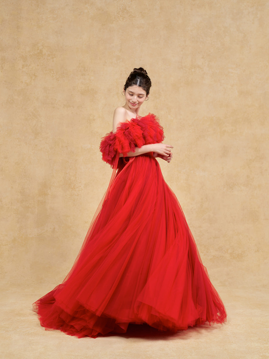 Cielo RED - シエロ 赤 -【結婚式 カラードレス レンタル】