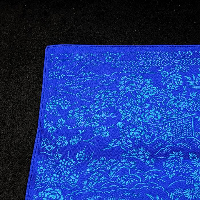 【着物職人手作り 金彩シルクポケットチーフ】ブルー ゴールド Nsplus 19922 【結婚式 ハンカチ チーフ 小物】