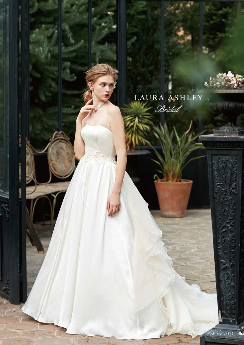 ローラアシュレイ パフスリーブ2WAYドレス 【ウェディングドレス レンタル】