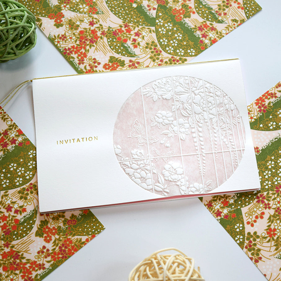 【結婚式 招待状セット】 奏 薄紅 (印刷込み)【結婚式 ペーパー 招待状】