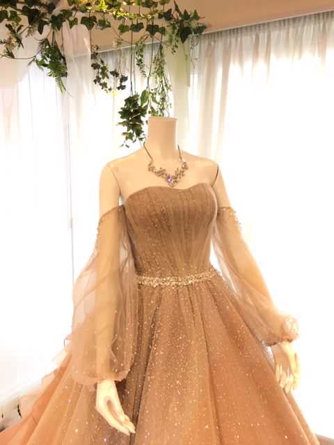 ISAMU MORITAブラウン PI-05 【結婚式 カラードレス レンタル】