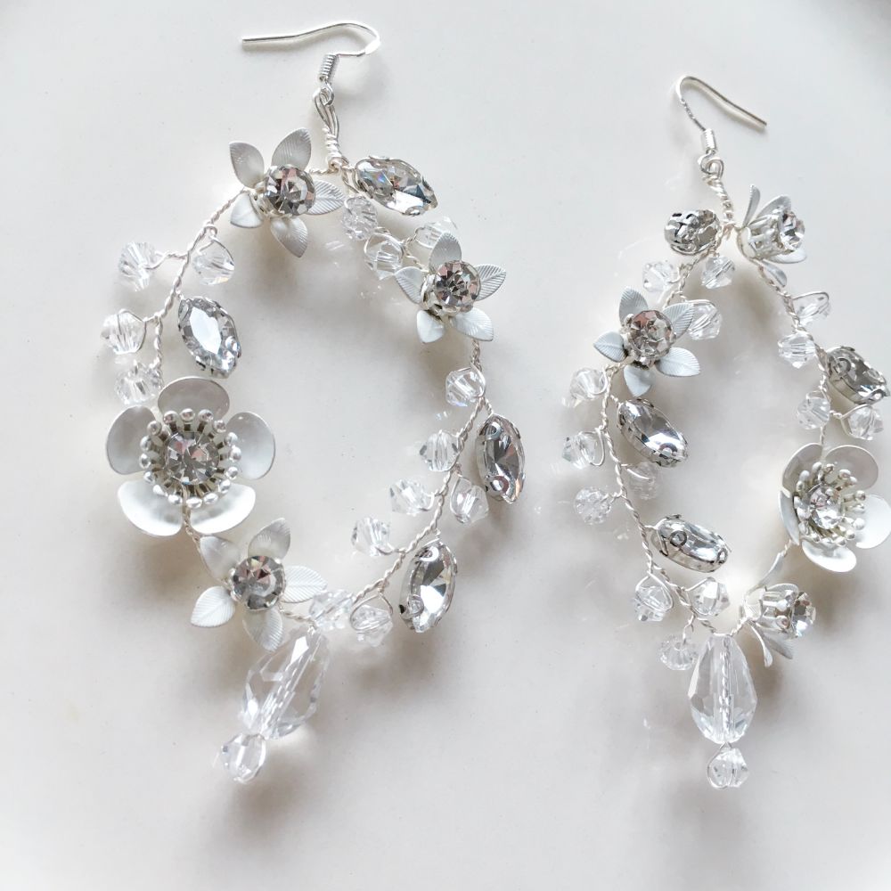 【ピアス】ブライダルピアス 小枝ピアス ビジュー シルバー g10 【結婚式 ピアス イヤリング】