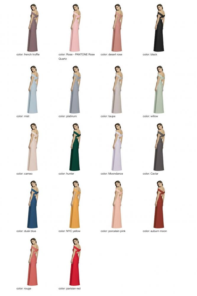 2987 クレープ クロスバック ブライズメイド ロングドレス 36色 【結婚式 ブライズメイド アッシャー オーダーメイド】