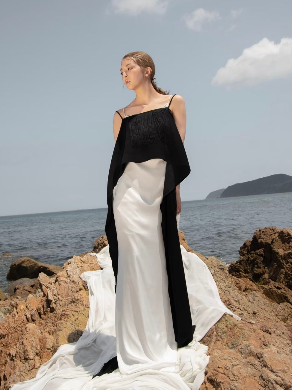 ドレープスリップドレスバイカラーアレンジ【ウェディングドレス レンタル オーダー】