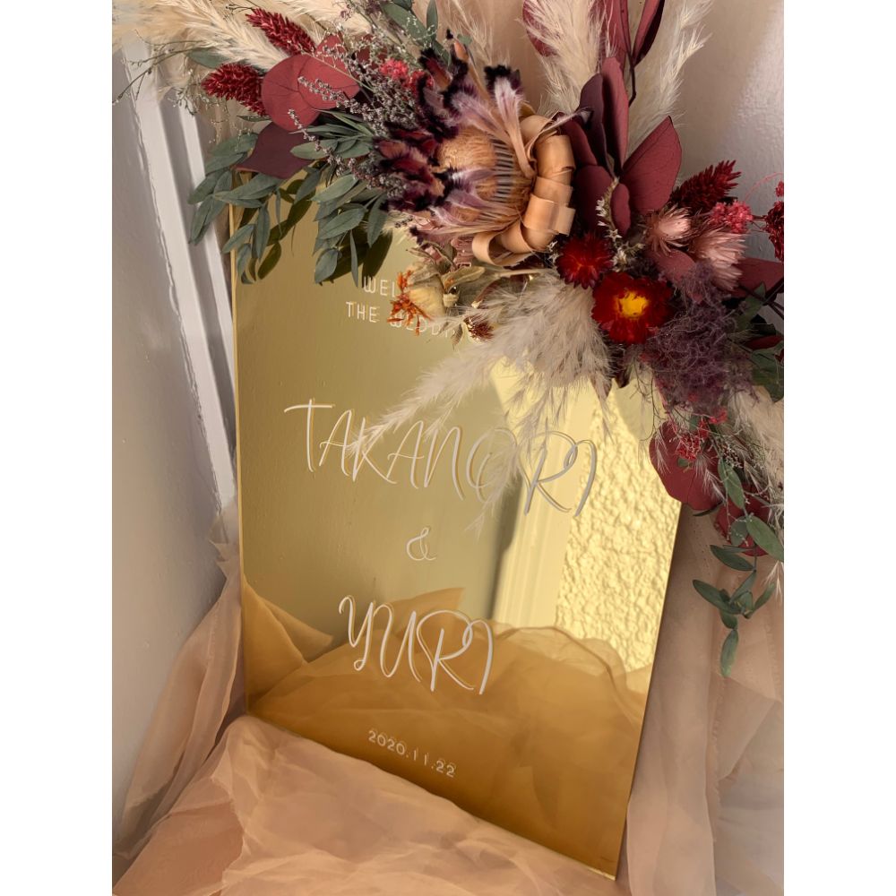A3 welcomeboard ゴールドミラー 【結婚式 ウェルカムボード オーダー