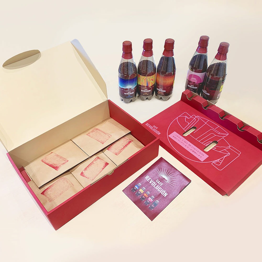 【コーヒー 粉 ギフト】CAFÉ REVOLUCIÓN(カフェ レボルシオン)5本セット BOX入り 専用ドリップフィルター60枚付属 【結婚式 ギフト 飲み物】