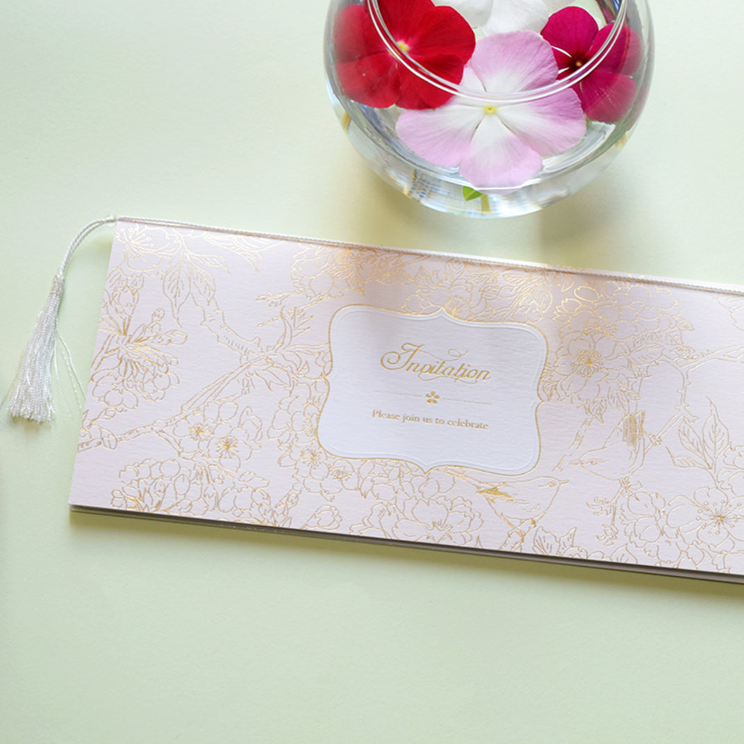 【結婚式 招待状セット】 SAKURA-さくら- (印刷込み)【結婚式 ペーパー 招待状】