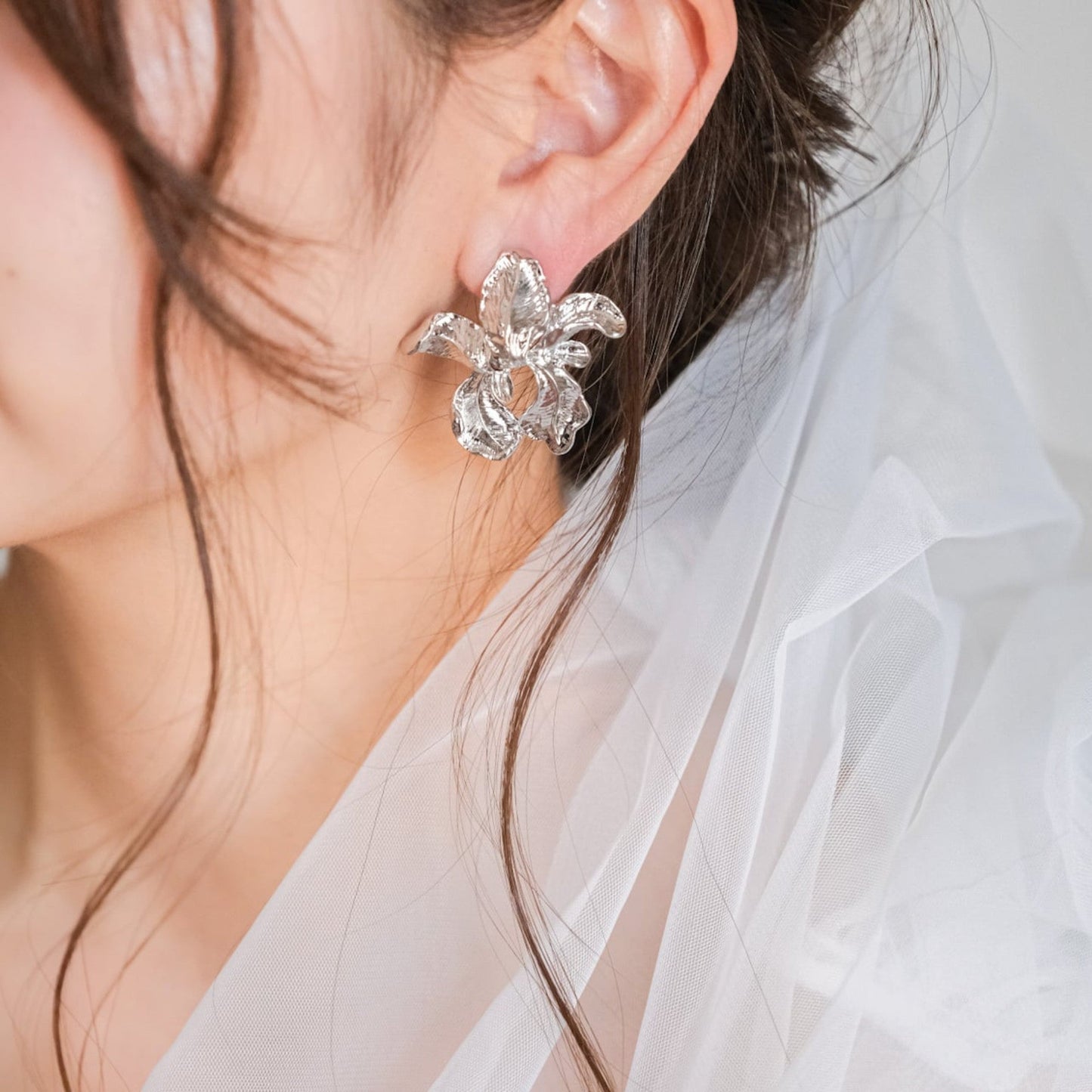 【ピアス】ブライダル アンティークフラワー シルバー v11【結婚式 ピアス イヤリング】