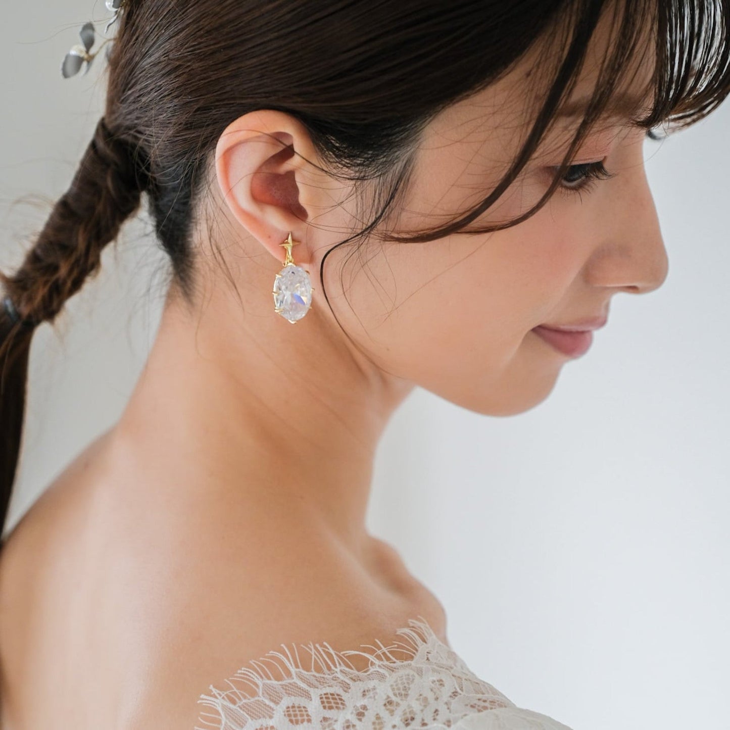 【イヤリング】ジルコニア ビジュー オパール ブライダル ゴールド v44【結婚式 ピアス イヤリング】