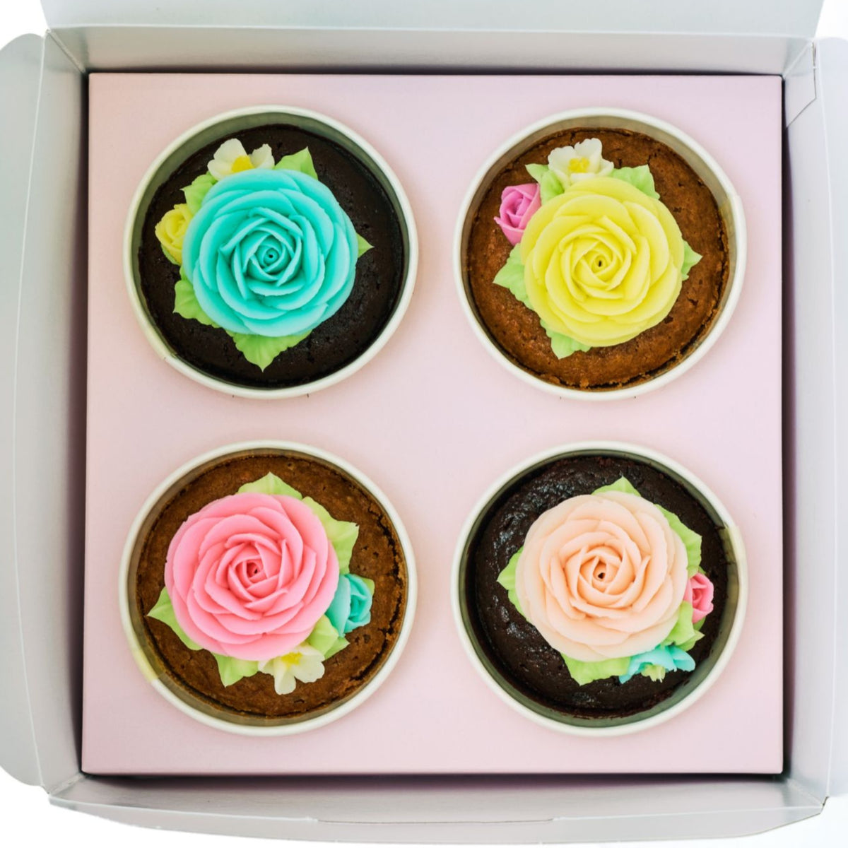 食べられるお花のカップケーキ(4個入り)