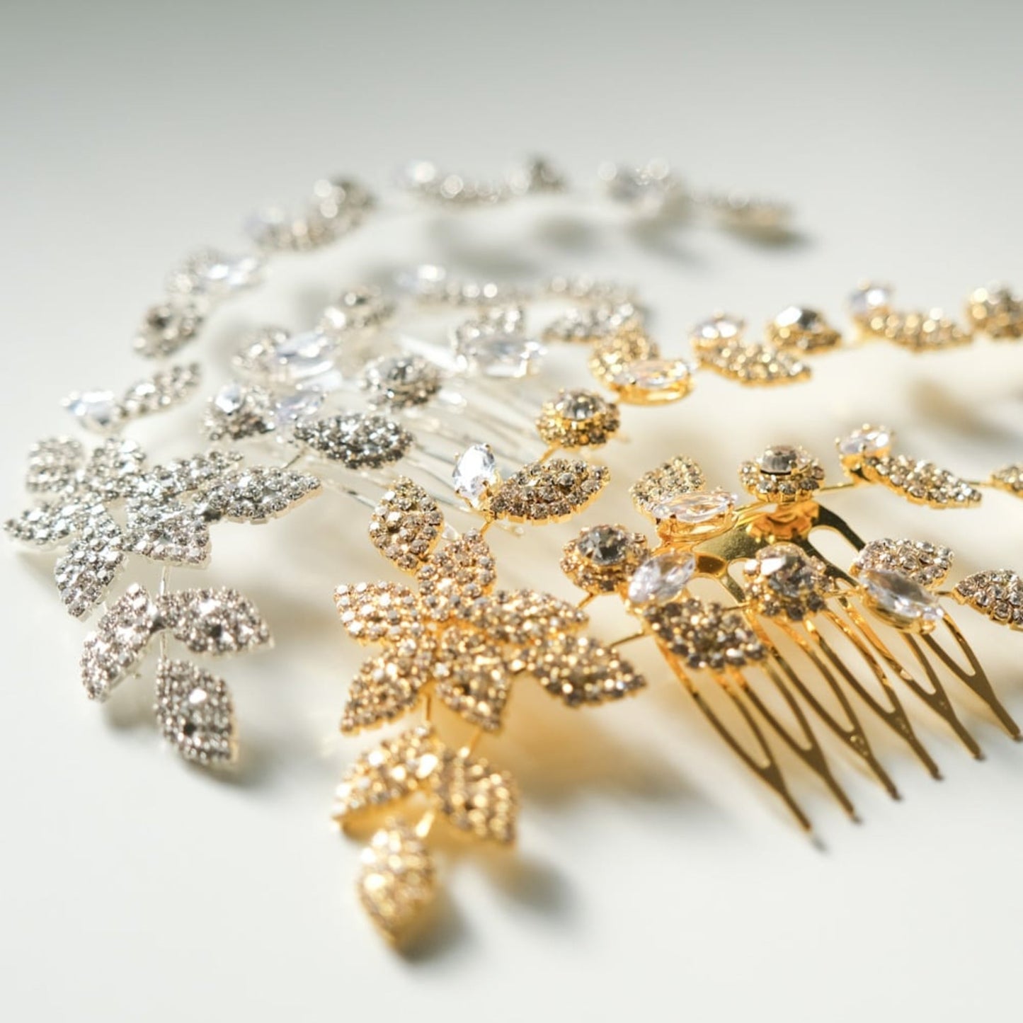 ブライダルヘッドドレス ビジュー ジルコニア リーフ シルバー r27 【結婚式 ヘアアクセサリー】