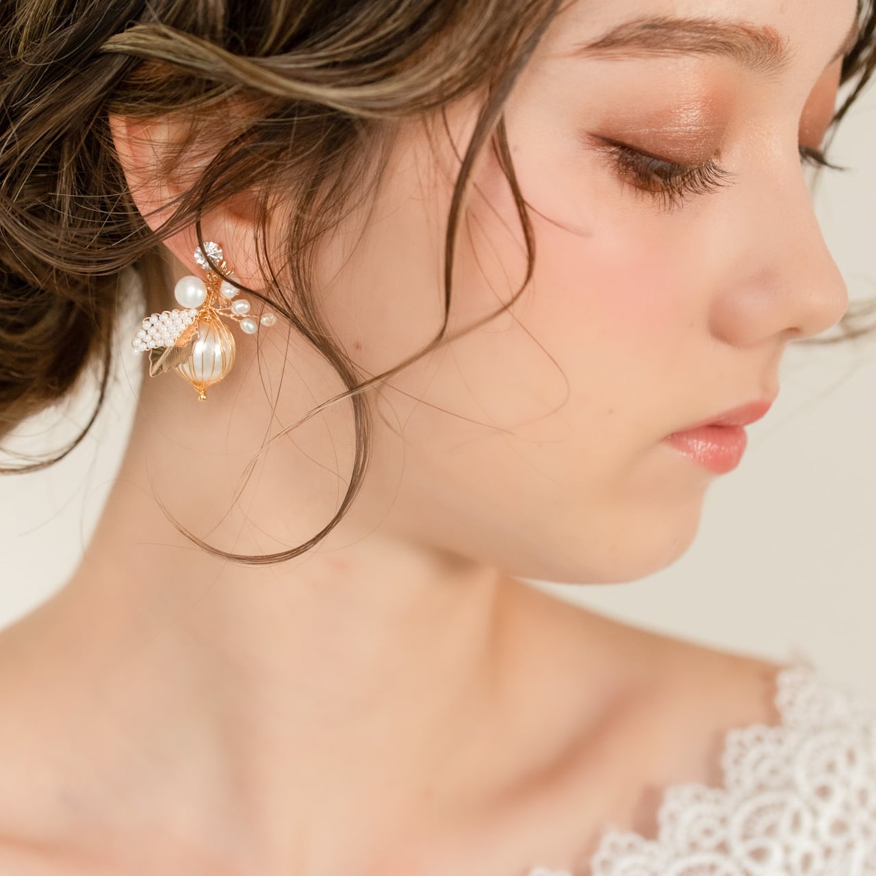 【ピアス】ブライダルピアス ビーズ パール ゴールド u9 【結婚式 ピアス イヤリング】