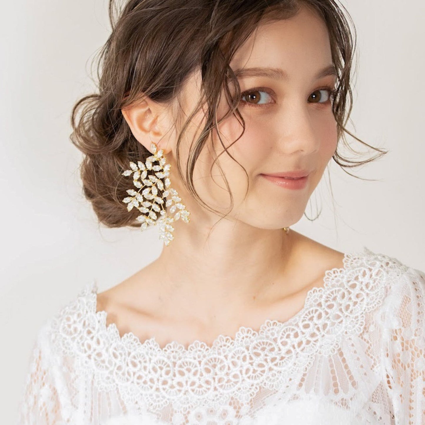 【イヤリング】ジルコニア ウィング ウェディング ブライダルイヤリング ゴールド t29 【結婚式 ピアス イヤリング】