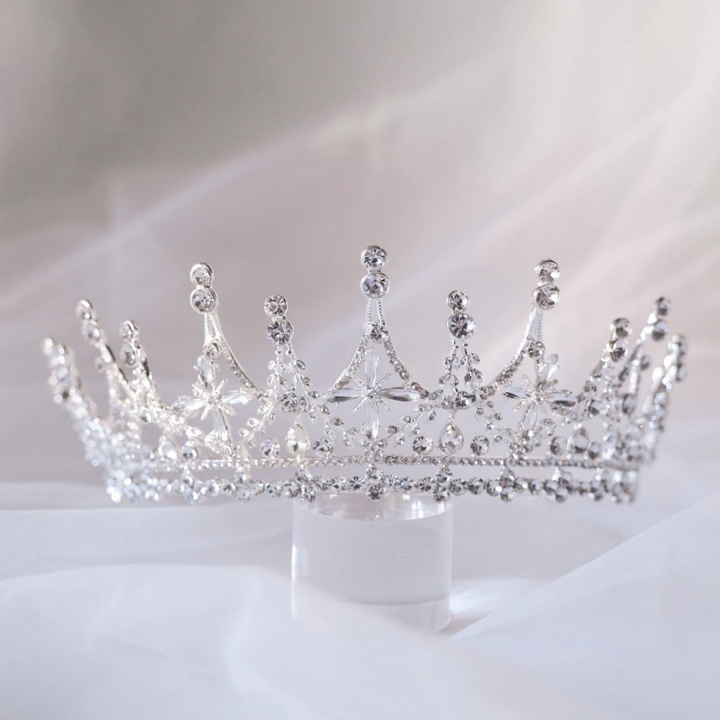 【ヘッドドレス】ティアラ ビジュー ブライダルヘッドドレス シルバー u41 【結婚式 ヘアアクセサリー】