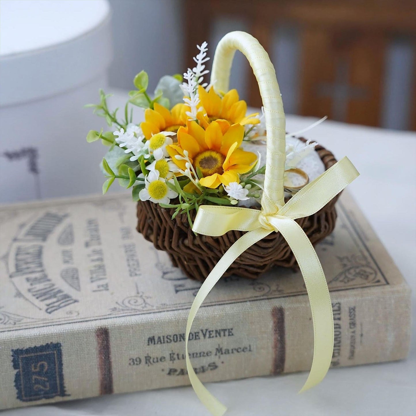 ひまわりのリングピロー