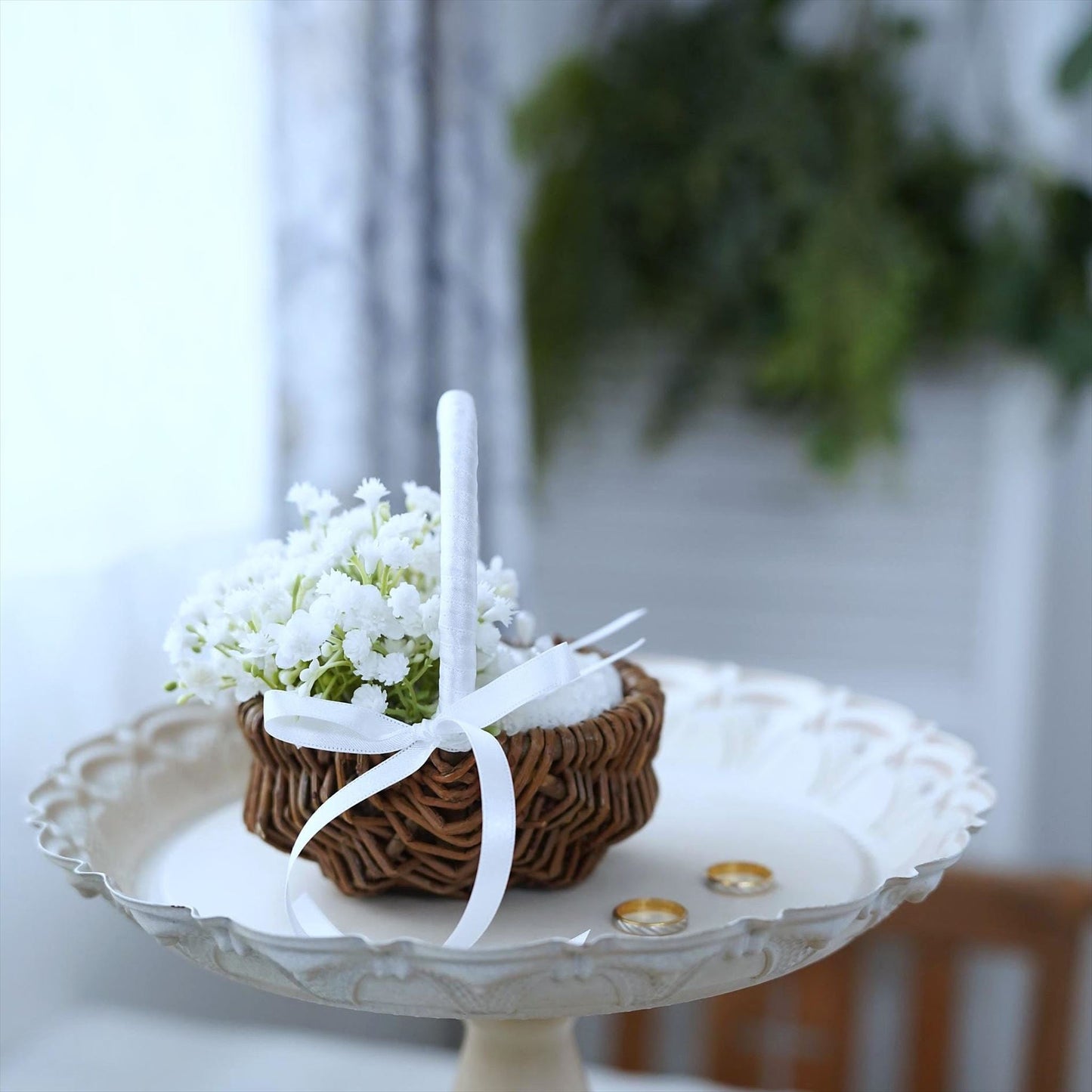 カスミソウのリングピロー 【結婚式 リングピロー】