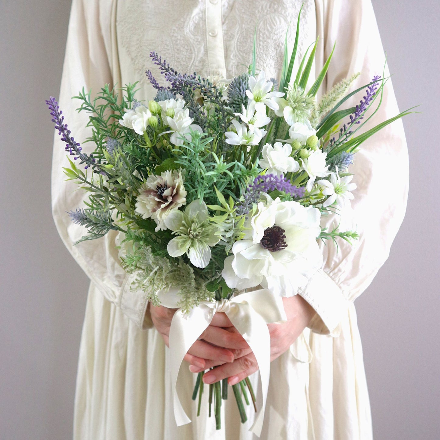 アネモネとラベンダーのブーケ&ブートニアset