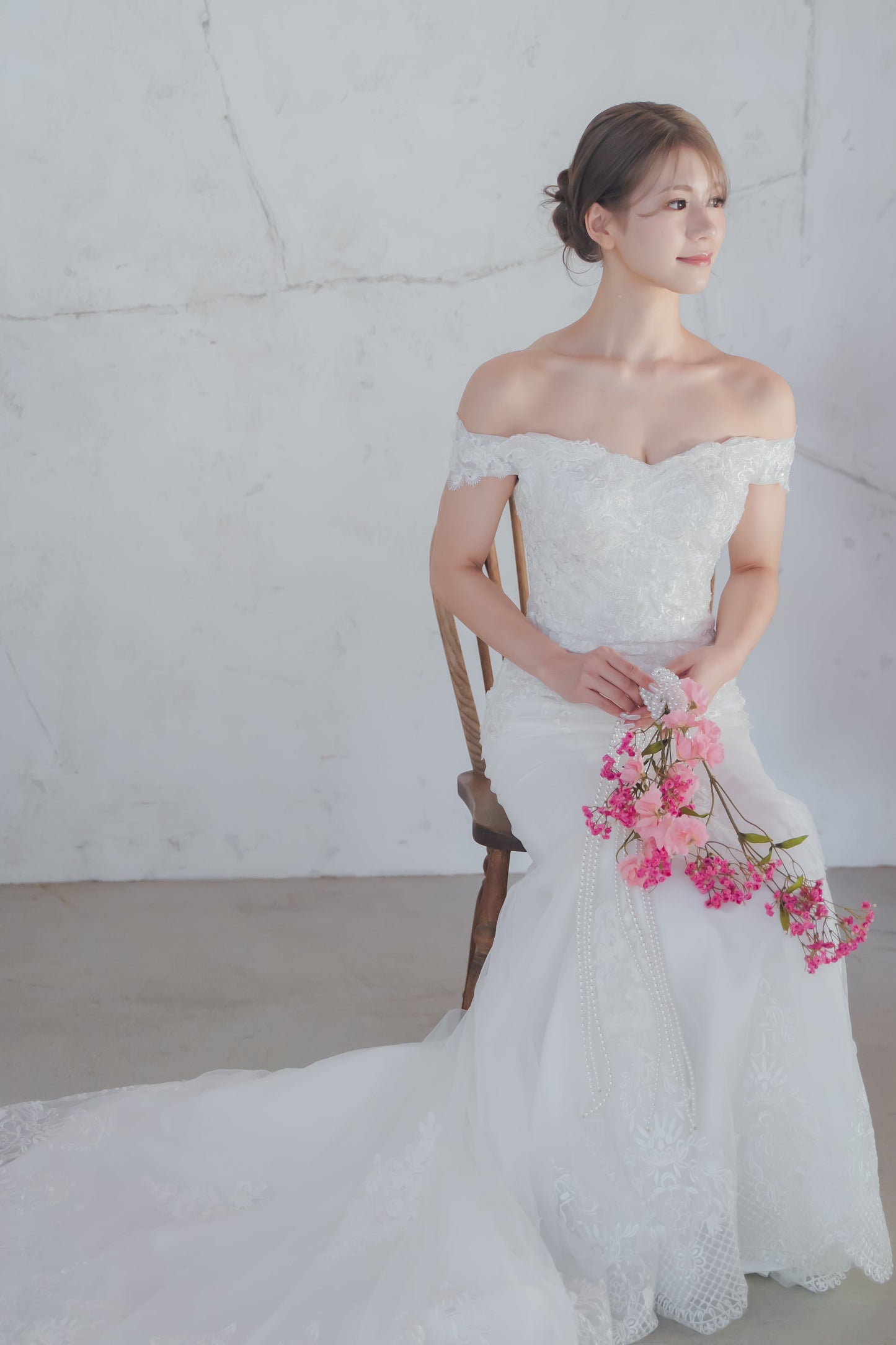 ウェディングドレス/9102443/ オフショルダーソフトマーメイド【ウェディングドレス】