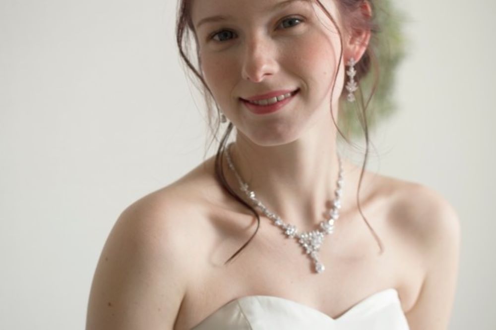 ジャスミンネックレスセット,イヤリング 【結婚式 アクセサリーセット】