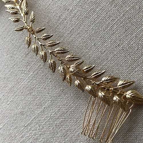 【goldの葉】 【結婚式 ヘアアクセサリー】