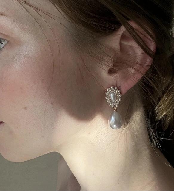 クラシカルドロップパール【結婚式 イヤリング】