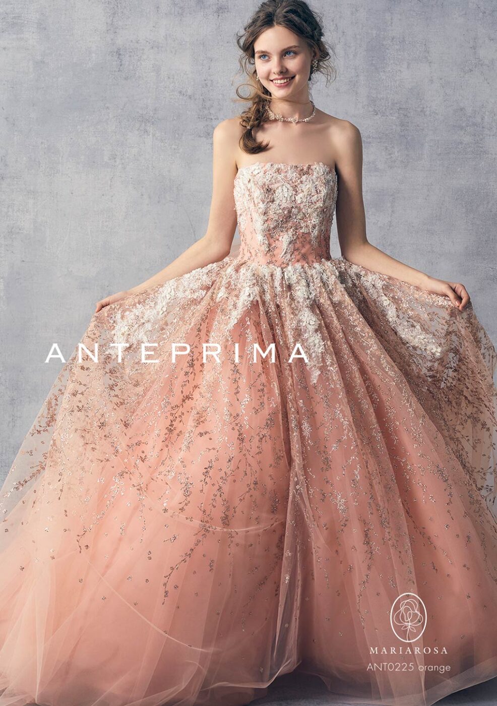 ANT0225_orange【結婚式 カラードレス レンタル】