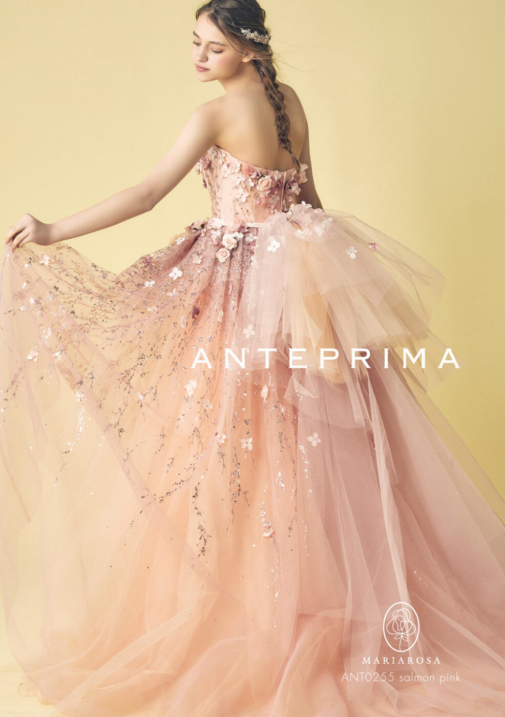 ANT0255_salmonpink【結婚式 カラードレス レンタル】