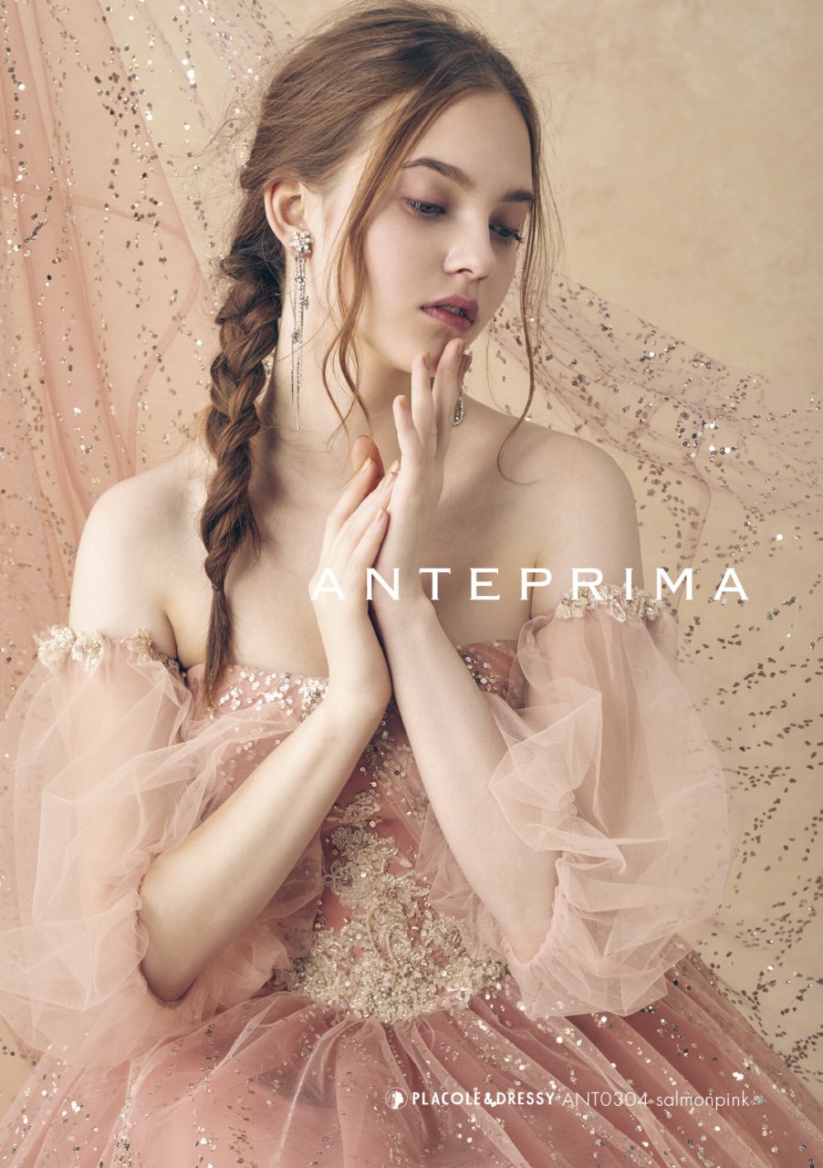 ANT0304 salmonpink【結婚式 カラードレス レンタル】