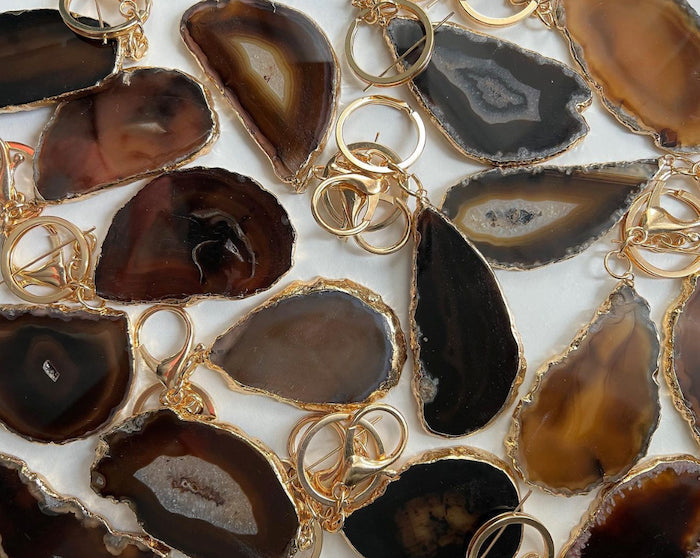 【結婚式 席札】ゴールドリムアゲートキーホルダー席札【結婚式 ペーパー 席札】