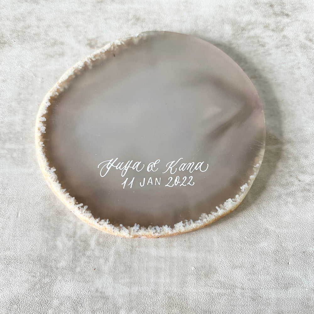 【リングプレート】アゲート(ナチュラル/ノーマル) 【結婚式 リングピロー】