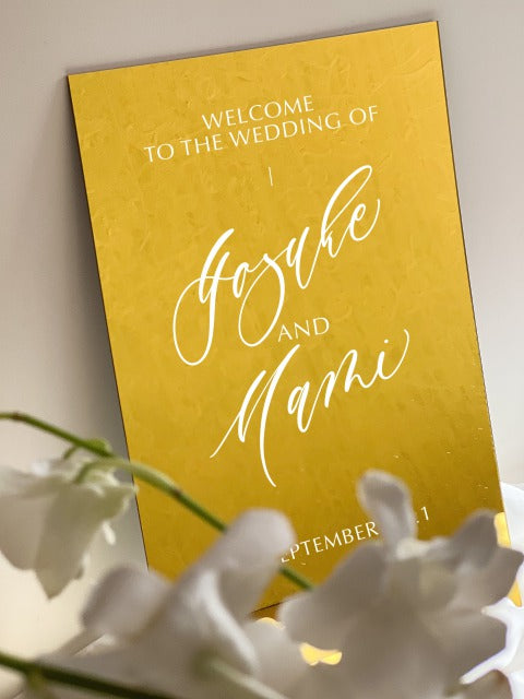 ウェルカムボード(ゴールドミラー/A3長方形) 【結婚式 ウェルカムボード オーダーメイド】