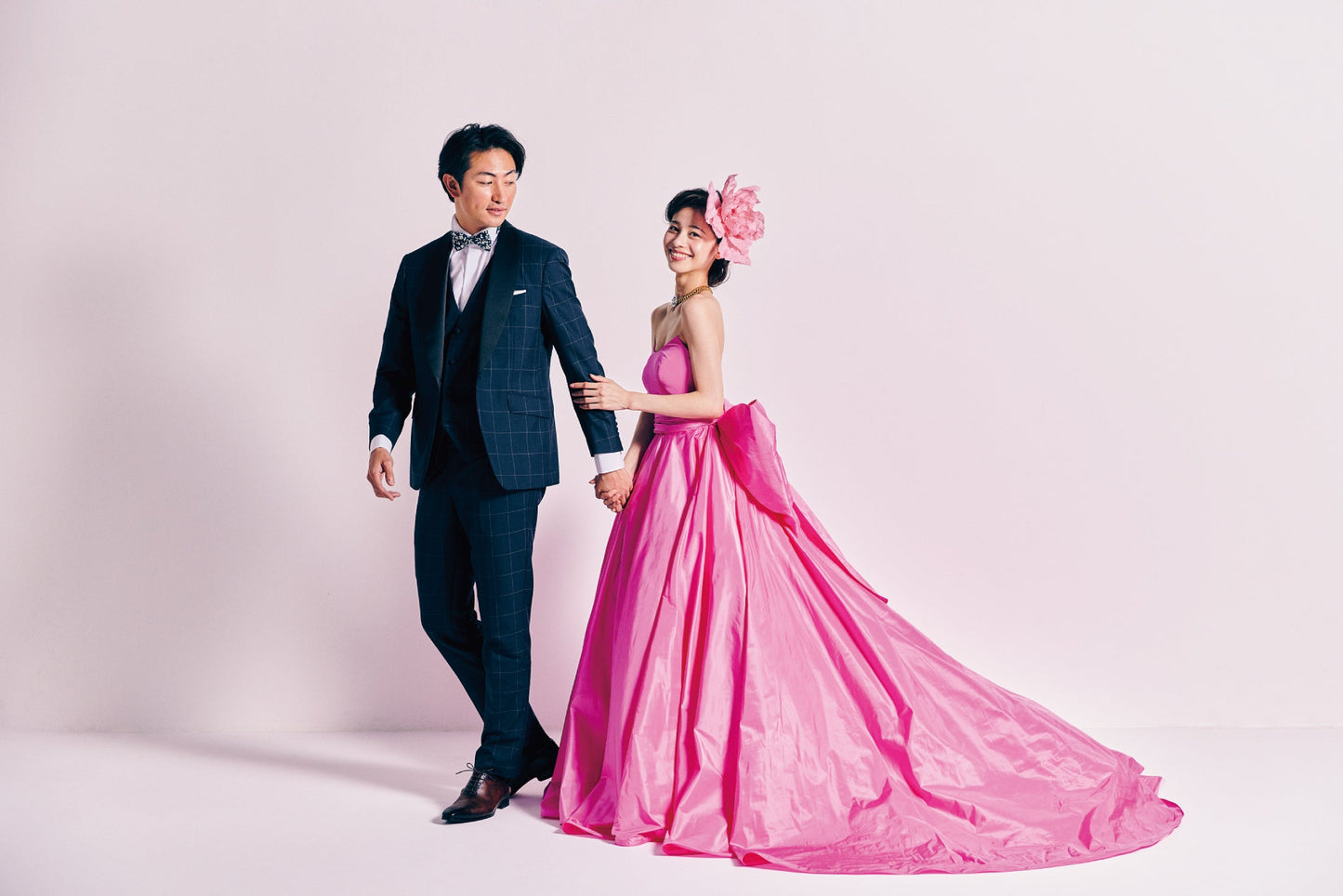 Petra ペトラ【カラードレス レンタル】Aライン タフタピンクドレス バックリボン 【結婚式】