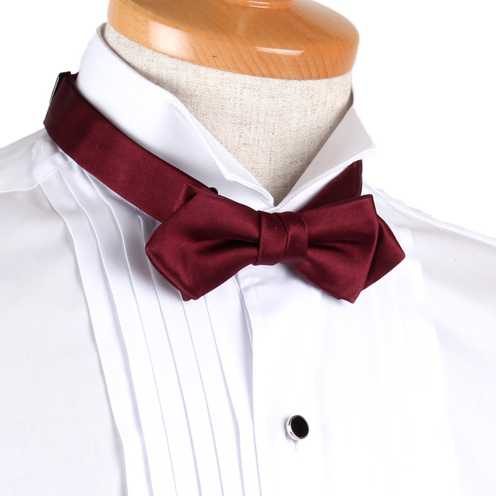 【剣蝶ネクタイ ワイン】高級素材 拝絹地 使用 【結婚式 蝶ネクタイ】