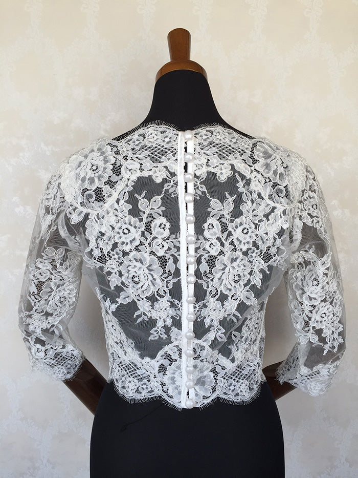 ウェディングドレス用レース長袖ボレロ(七分袖) 【結婚式 ドレス小物 レンタル】