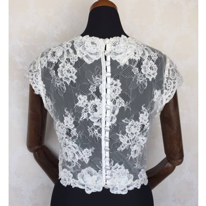 ウェディングドレス用レースプチスリーブボレロ 【結婚式 ドレス小物 レンタル】