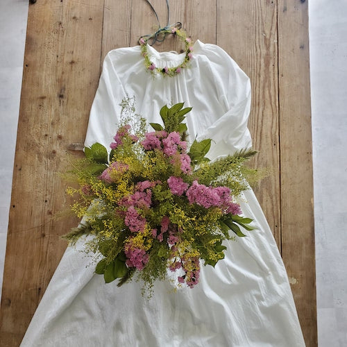 【プリザーブド】 摘み草のナチュラルブーケ 【結婚式 フラワー ドライフラワー ブーケ ブートニア】