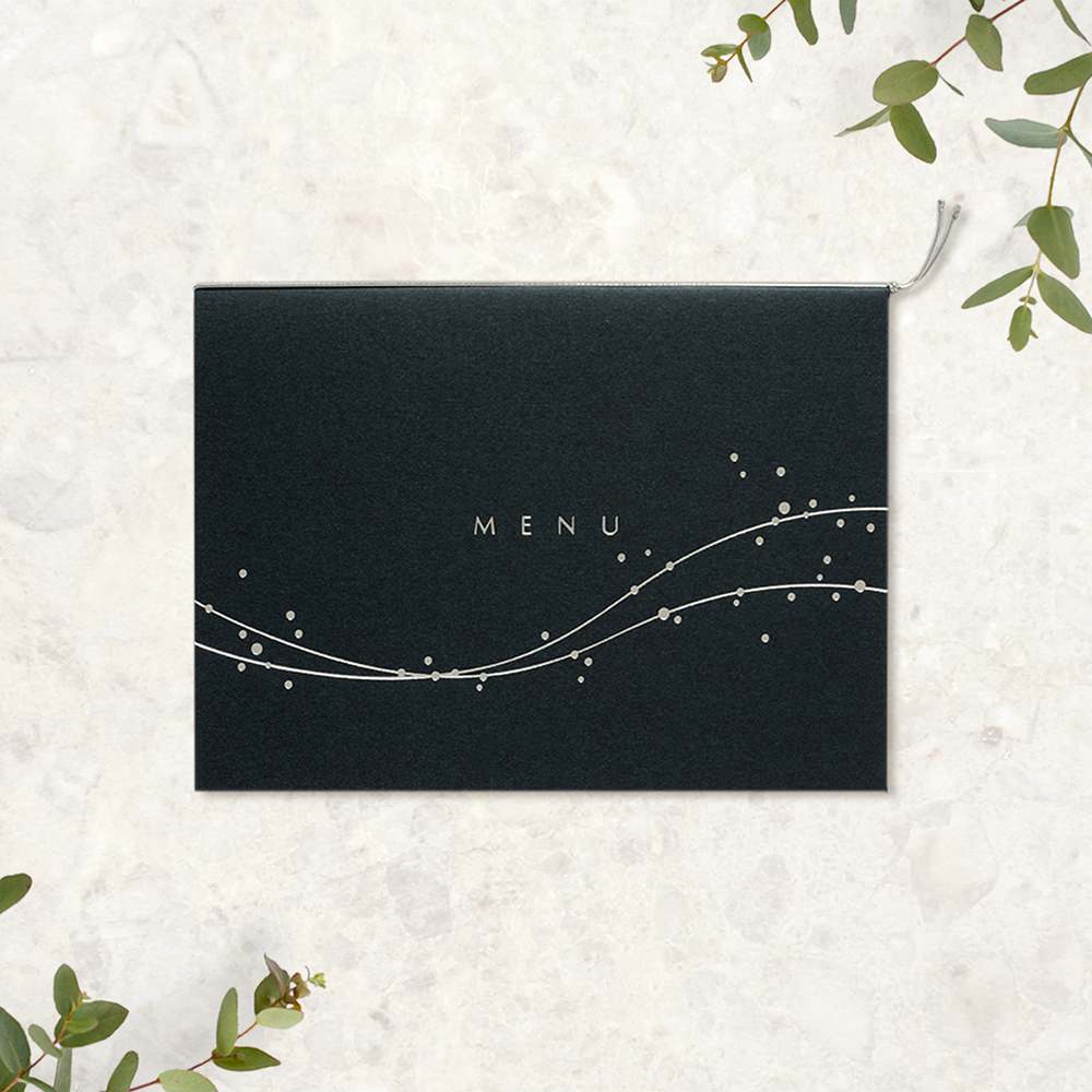 メニュー 「 シルバーポップ 」 手作りキット | 結婚式 パーティー【結婚式 ペーパー メニュー表】