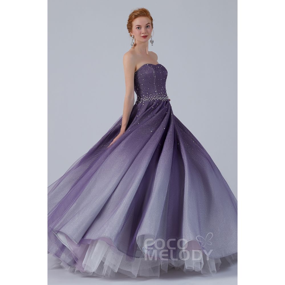 CW2142 星空ドレス プリンセス パープル グラデーション カラードレス 【結婚式 カラードレス オーダーメイド】