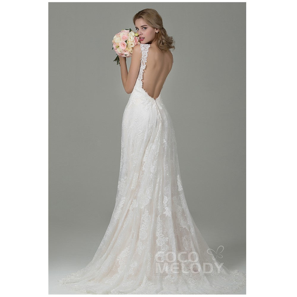 CWVT15002 レース スレンダーライン ウェディングドレス 【ウェディングドレス オーダーメイド】