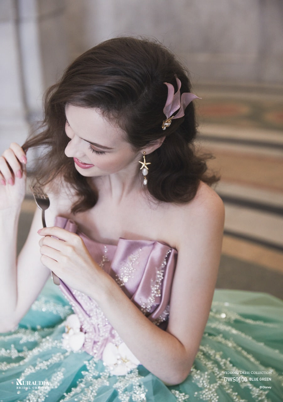 DWS0100BlueGreen【結婚式 カラードレス レンタル】