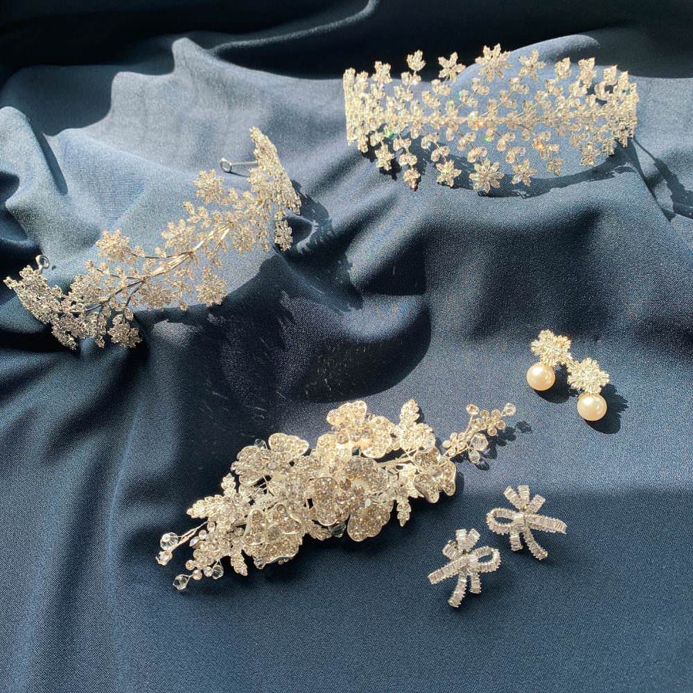 【ピアス】キュービックジルコニア ribbonピアス/ブライダルアクセサリー 【結婚式 ピアス イヤリング】