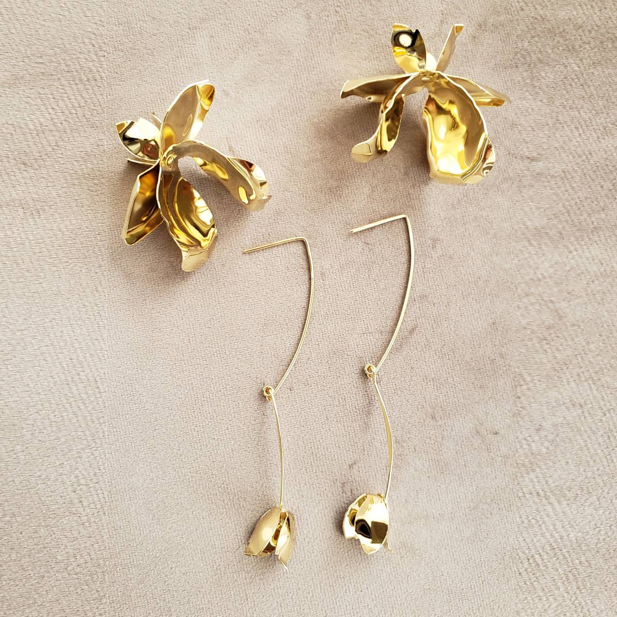 【3泊4日】a.b.Ellie Magnolia Stem Drop ピアス 【結婚式 ピアス イヤリング レンタル】