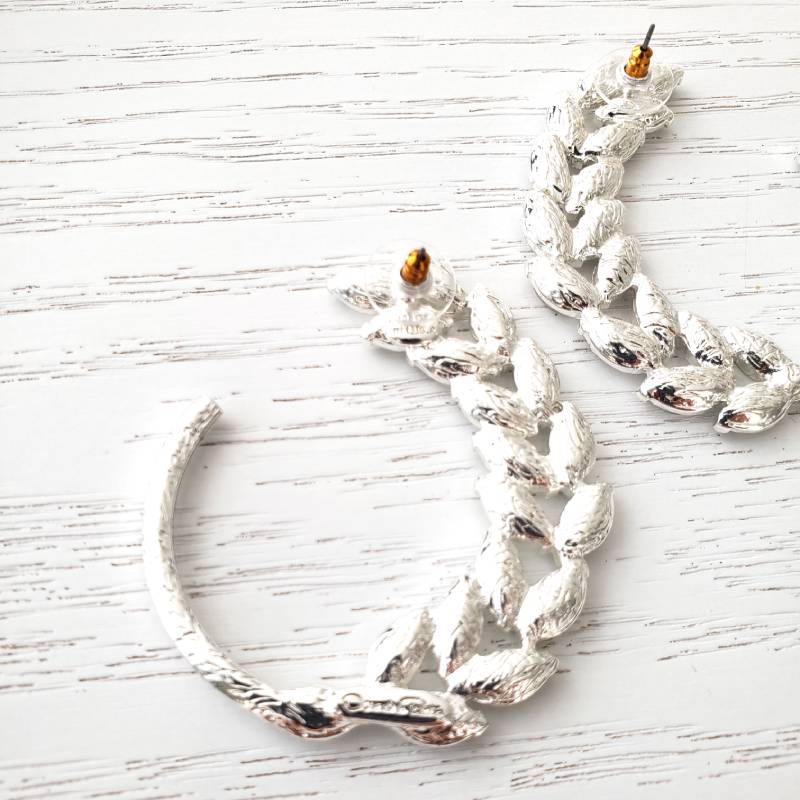 【3泊4日】Oscar de la Renta クリスタルフープピアス 【結婚式 ピアス イヤリング レンタル】