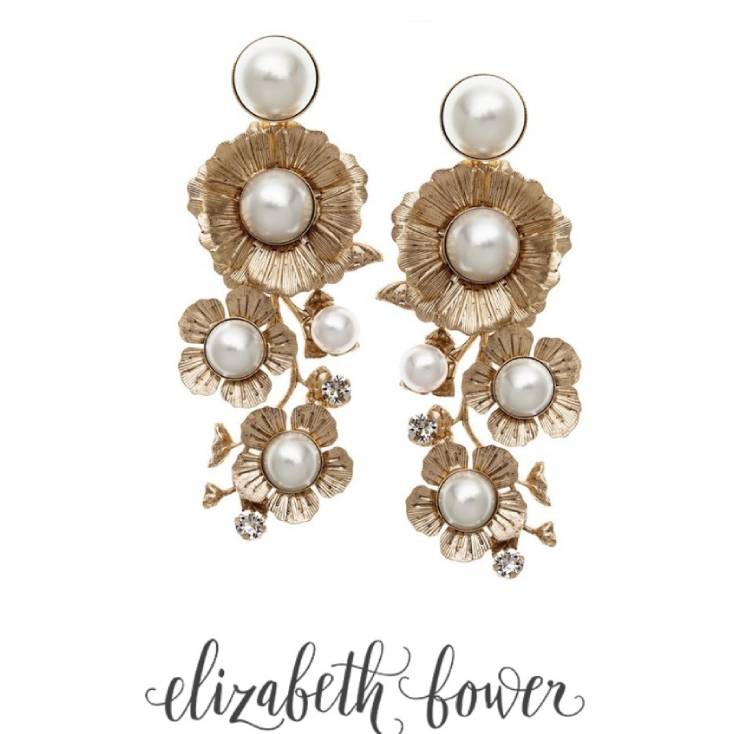 【3泊4日】Elizabethbower Clematis pearl climber イヤリング 【結婚式 ピアス イヤリング レンタル】