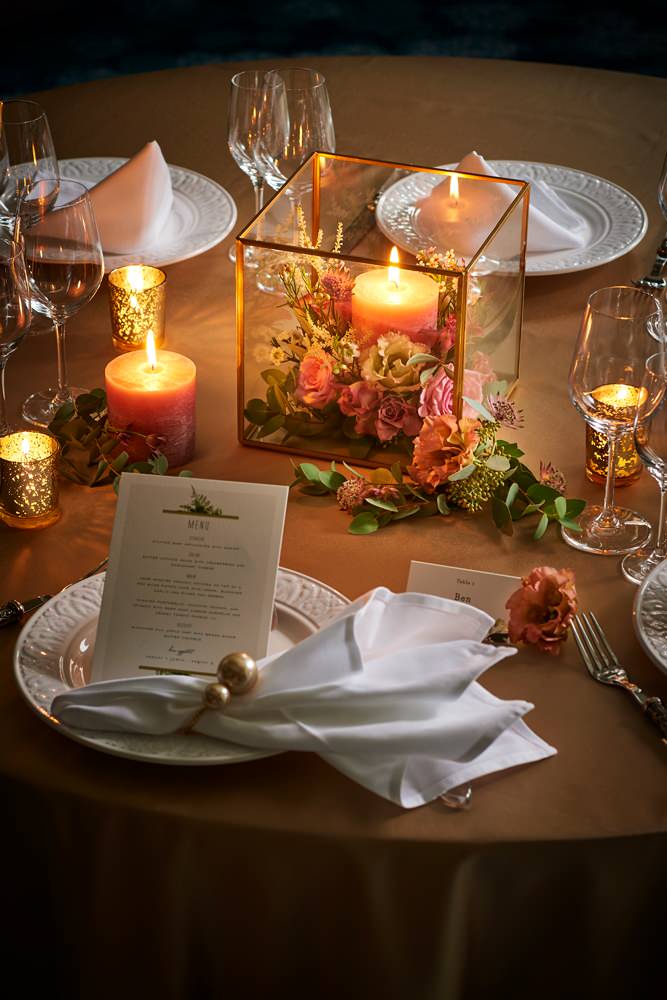 ゲストテーブルフラワー(キャンドル) 【結婚式 フラワー 会場装花